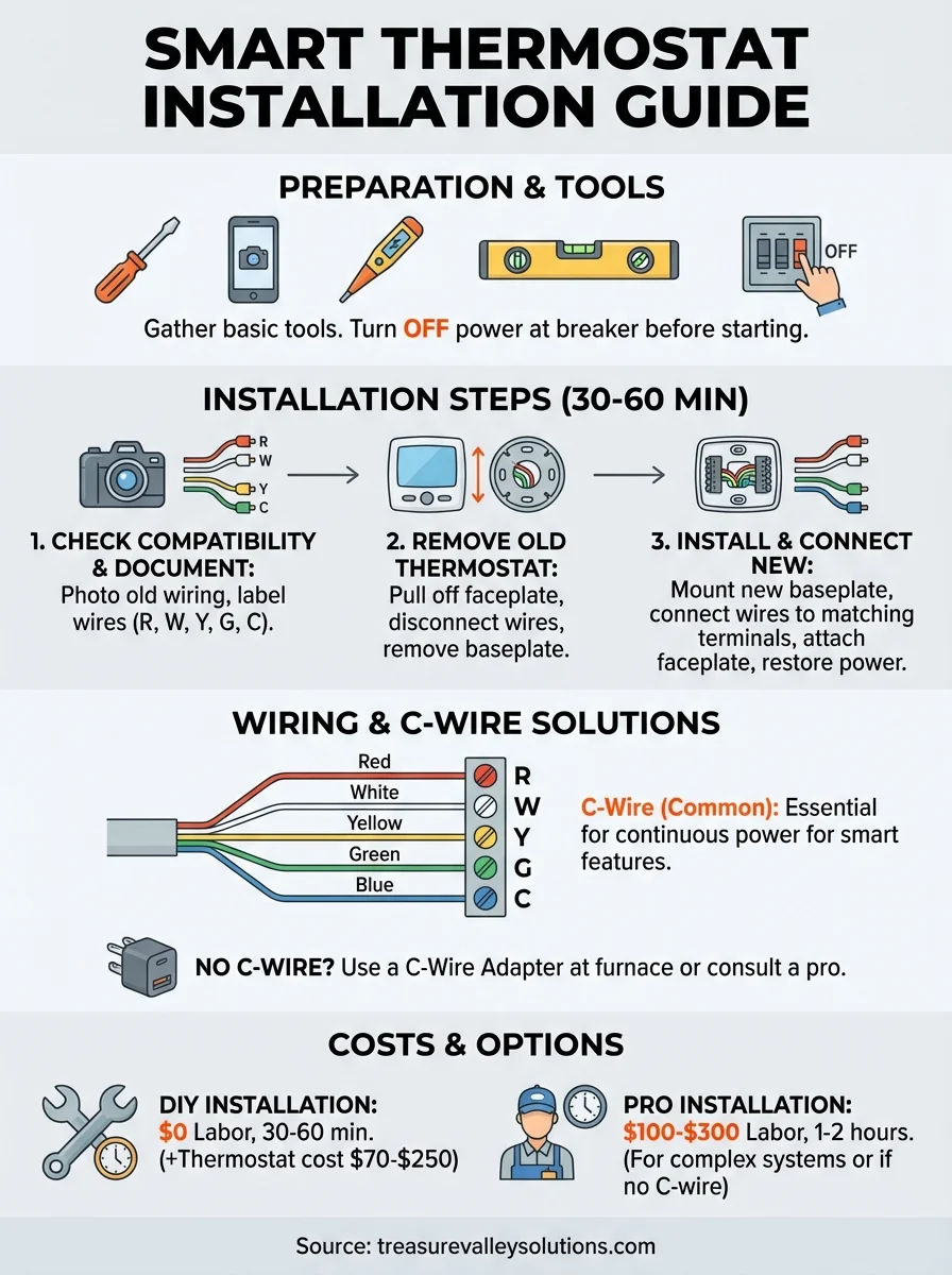 smart thermostat installation infographic